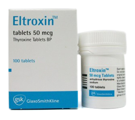 Thyroid Eltroxin 50 mcg T4, L-thyroxine, Synthroid GlaxoSmithKline