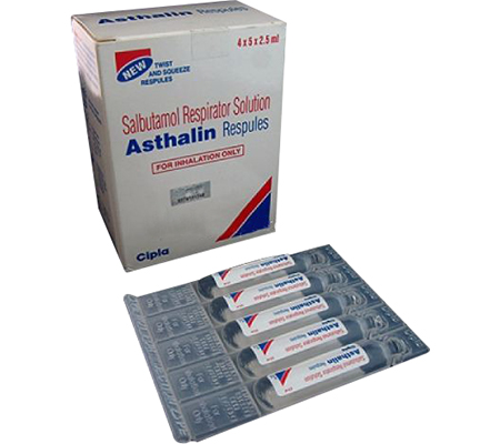 Asthma Asthalin Respule 2.5 mg Albuterol Cipla
